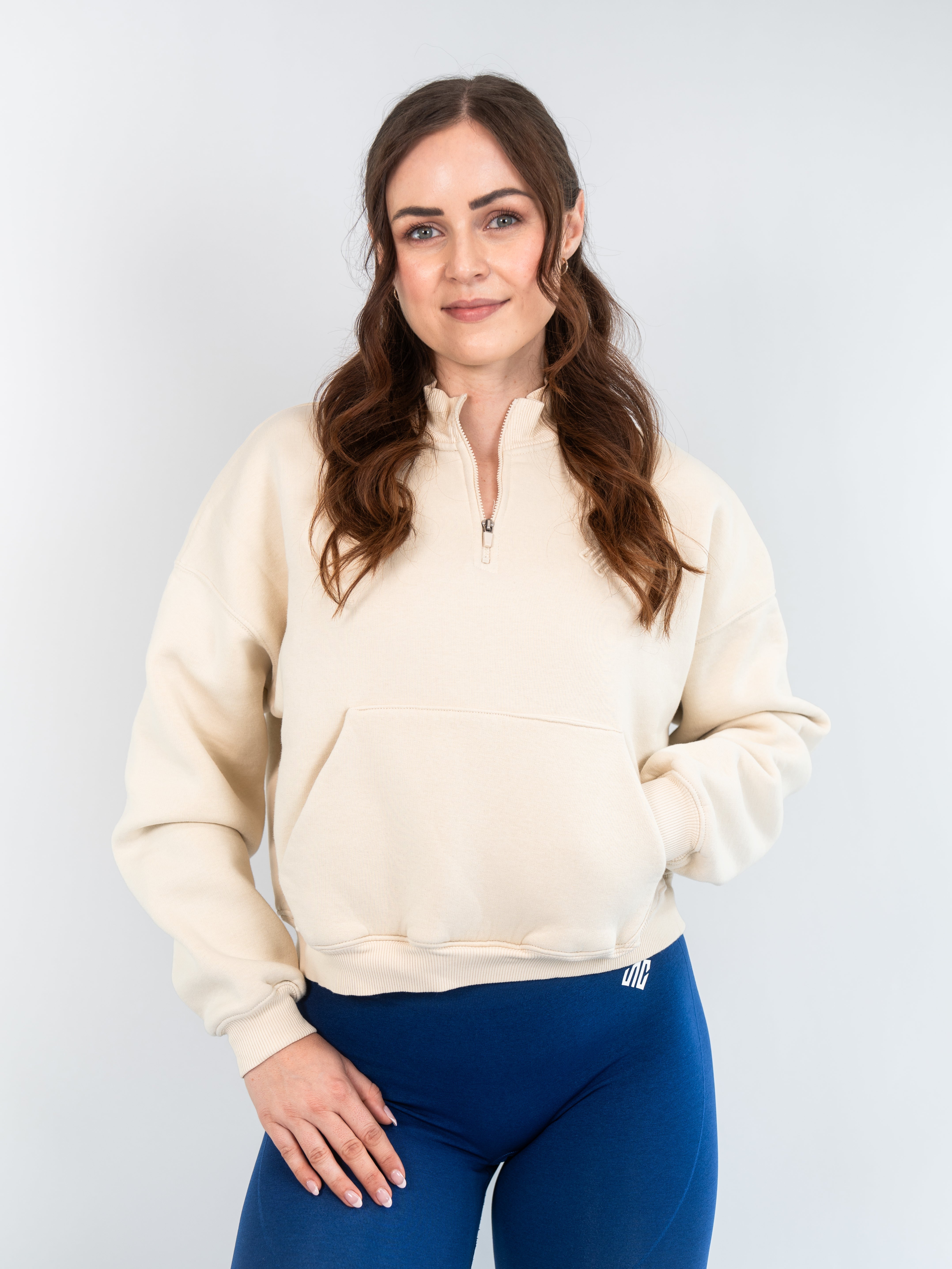 SUPRCRAFT Quarter Zip Sweater Creme