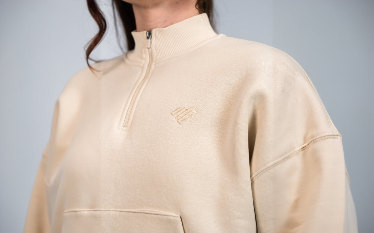 SUPRCRAFT Quarter Zip Sweater Creme
