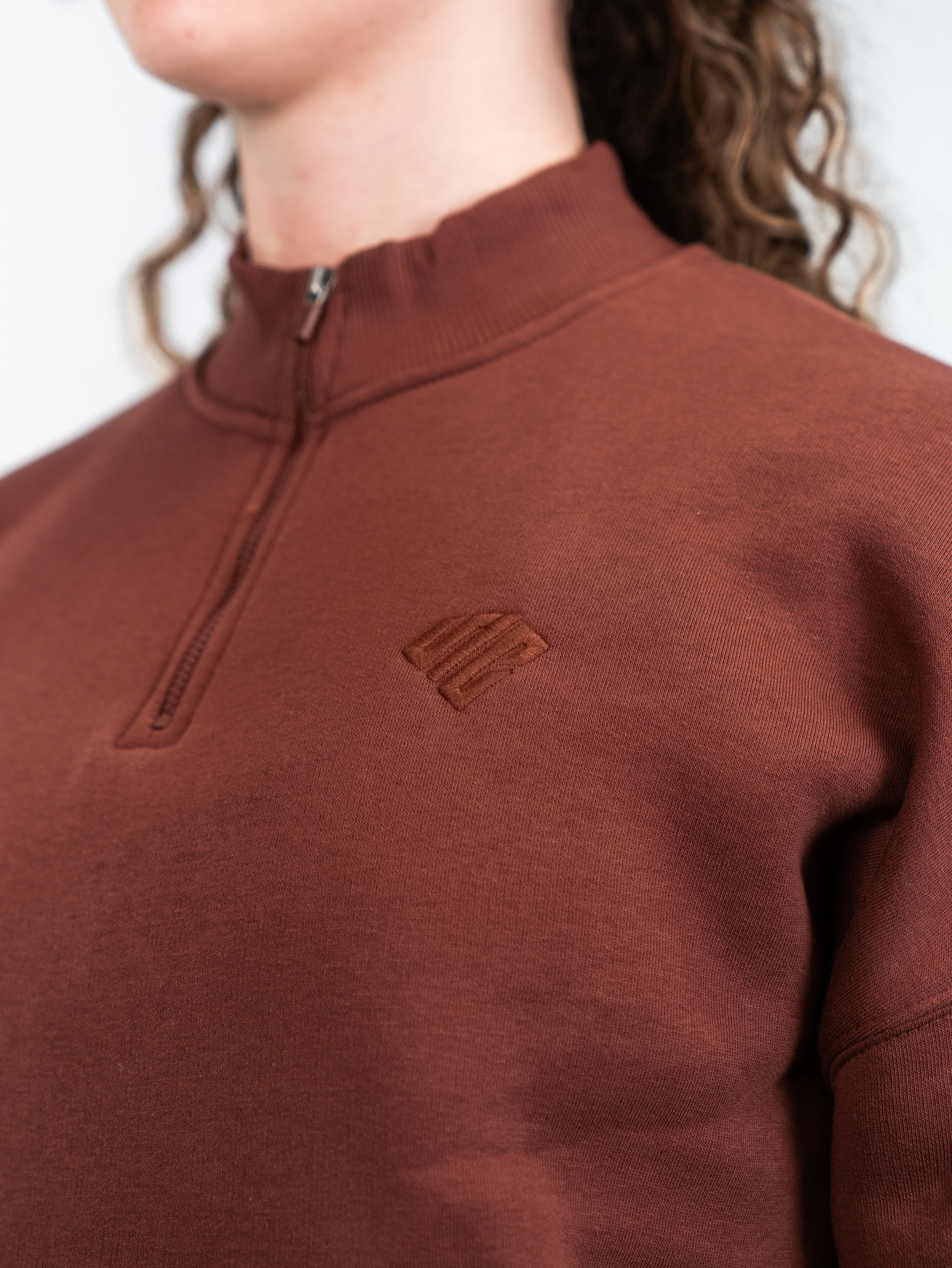 SUPRCRAFT Quarter Zip Sweater Rusty Brown