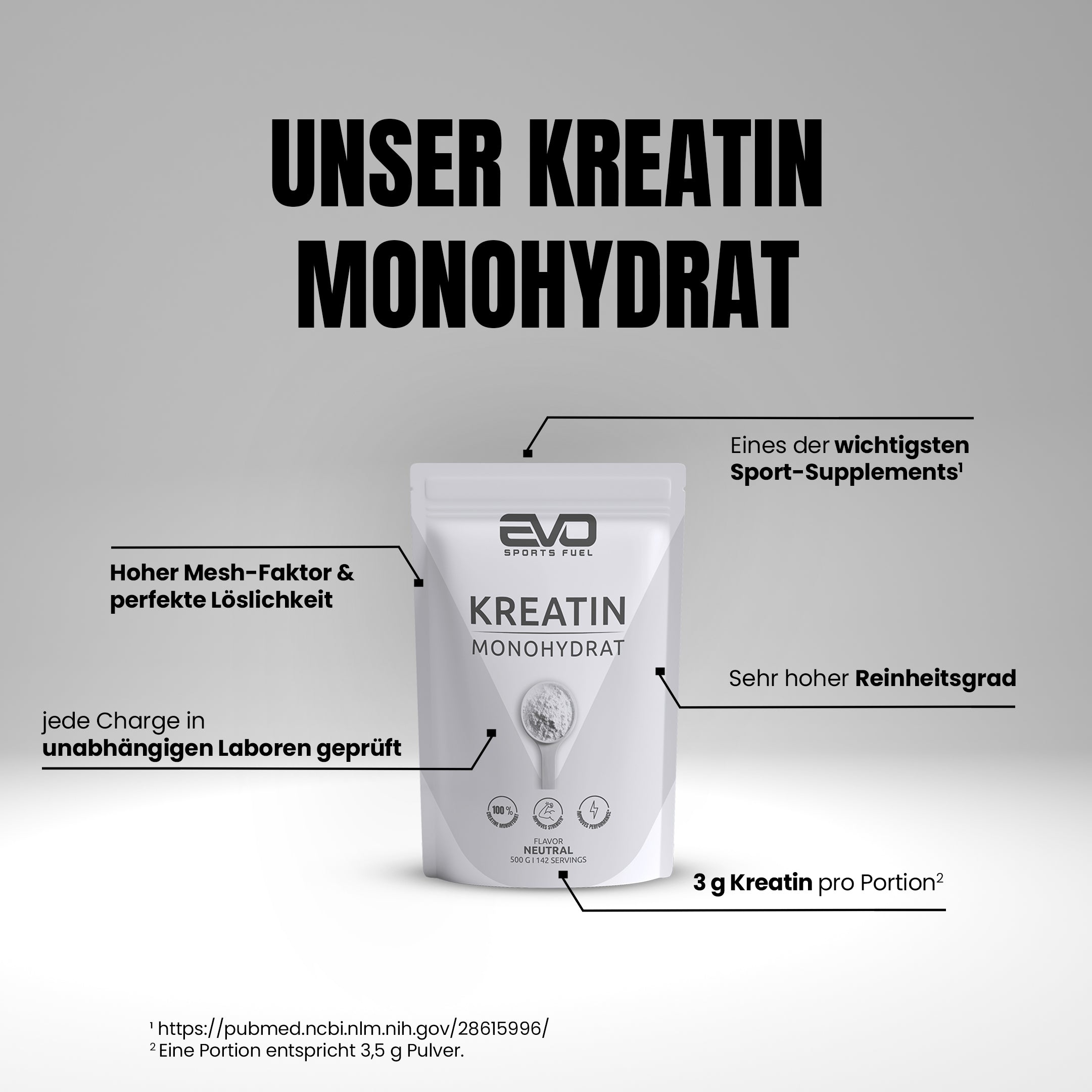 EVO Kreatin Monohydrat Pulver