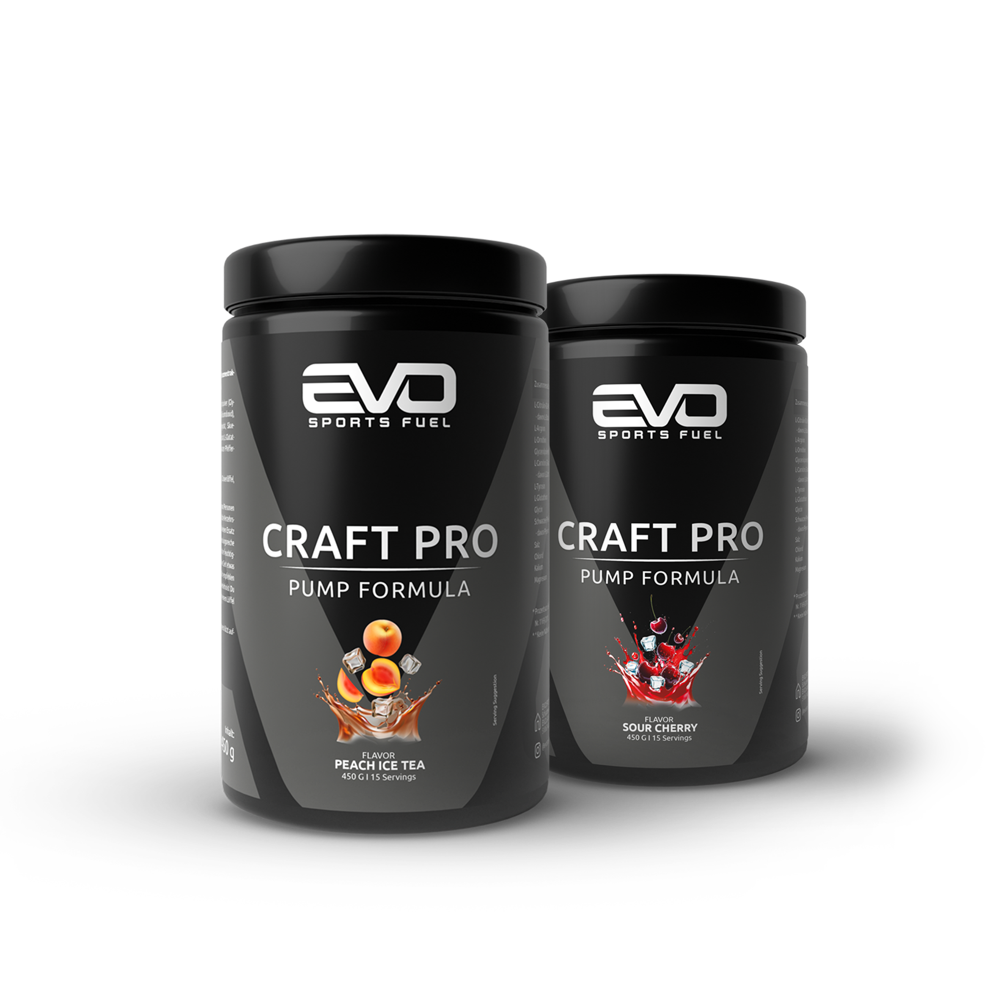 Craft Pro Pump Formular in den leckeren Sorten Peach Ice Tea und Spour Cherry