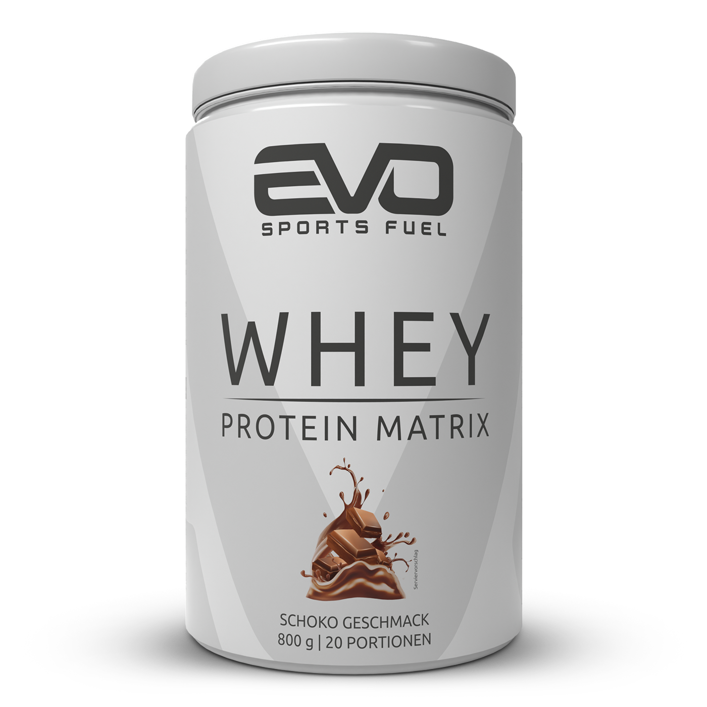 EVO SPORTS FUEL Wheyproteinpulver mit Verdauungsenzymen – Whey Protein Matrix Schoko Geschmack in 800-g-Dose