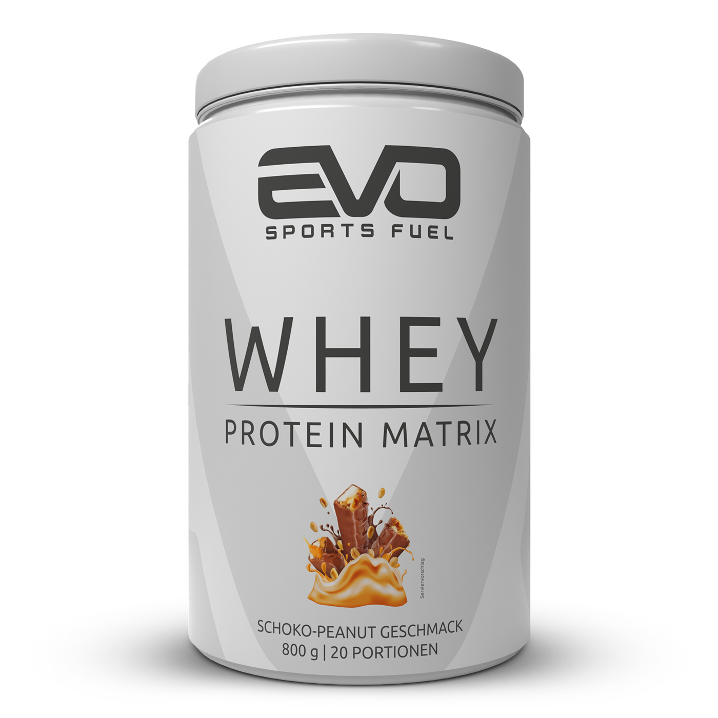 EVO SPORTS FUEL Wheyproteinpulver mit Verdauungsenzymen – Whey Protein Matrix Schoko-Peanut Geschmack in 800-g-Dose
