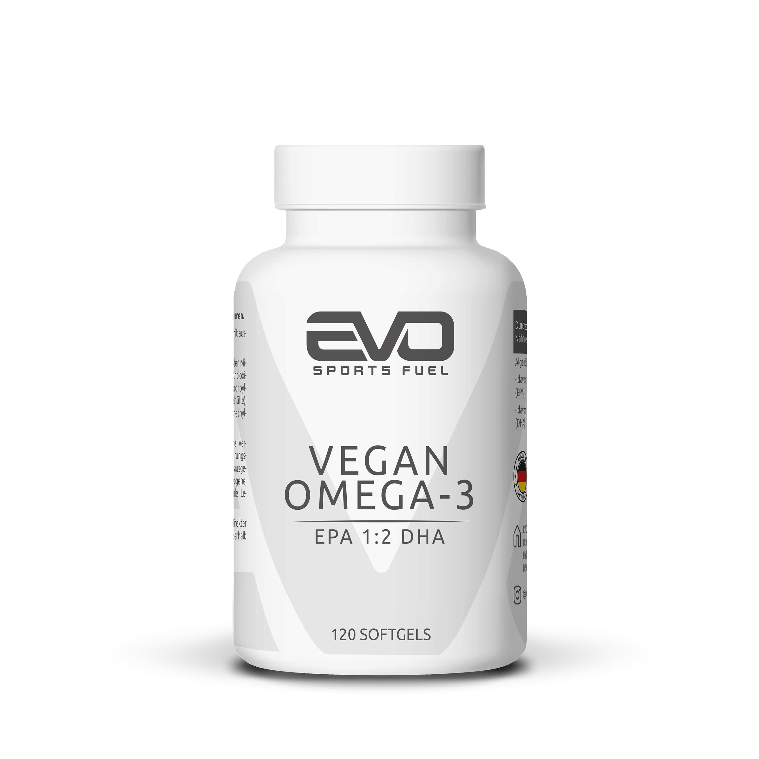 EVO Sports Fuel Vegan Omega - 3 EPA 1:2 DHA mit 120 Softgels