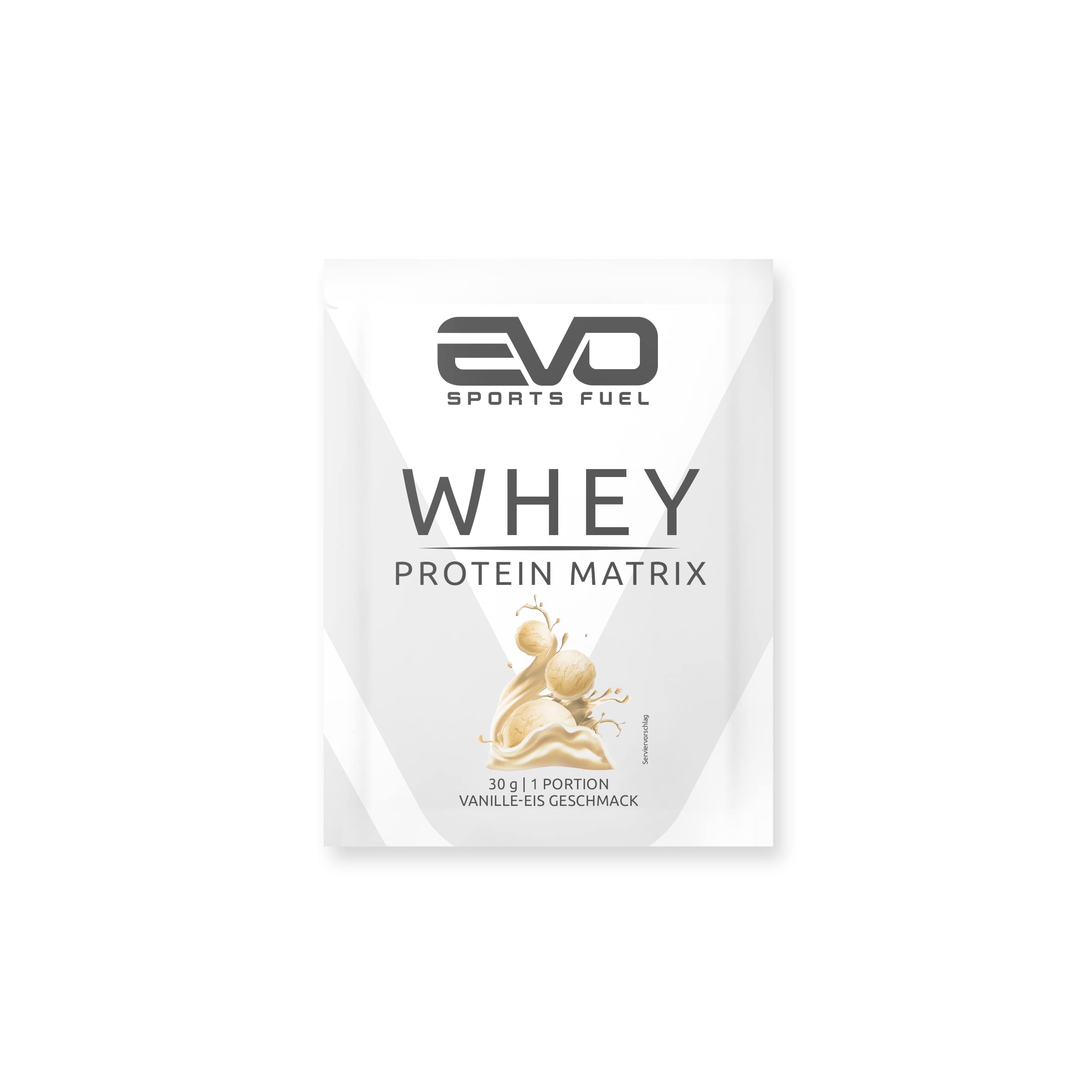 EVO Sports Fuel 30g 1 portion Vanille-Eis Whey Protein Matrix Probe Pulver