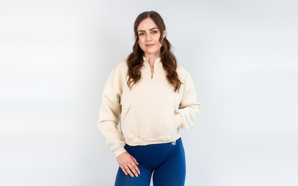 SUPRCRAFT Quarter Zip Sweater Creme