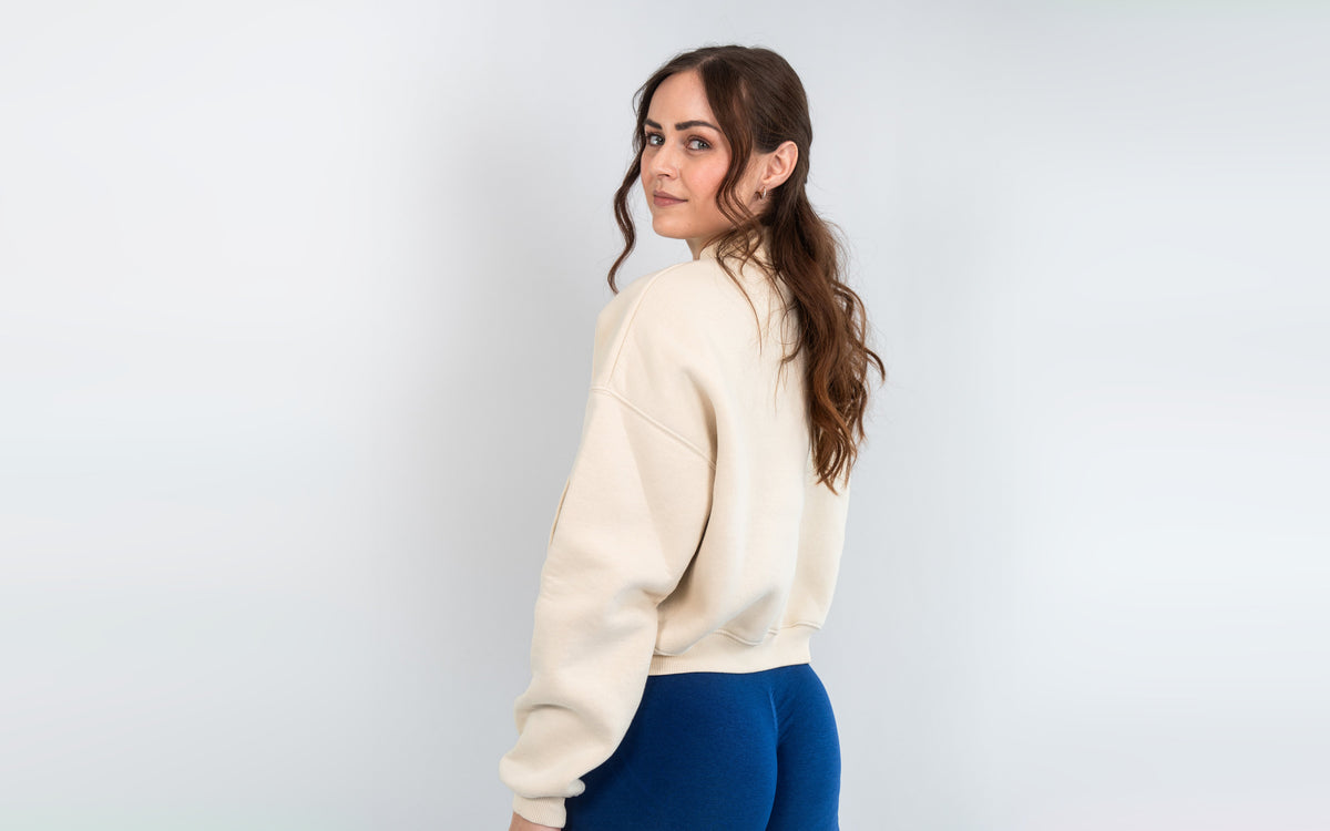 SUPRCRAFT Quarter Zip Sweater Creme