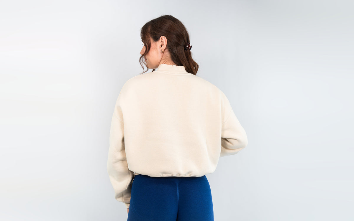 SUPRCRAFT Quarter Zip Sweater Creme