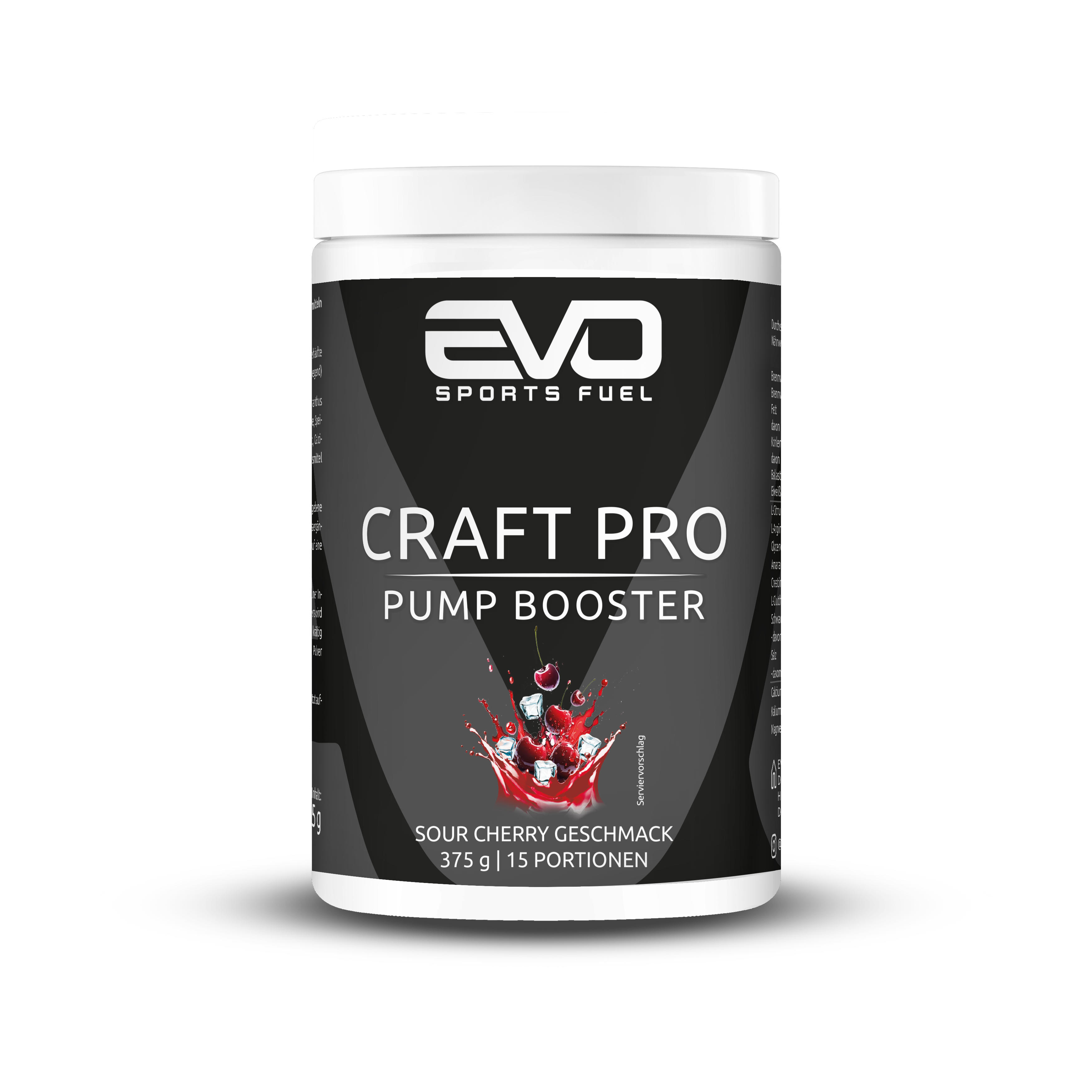 375g EVO Craft Pro Pump Booster mit Sour Cherry Geschmack.