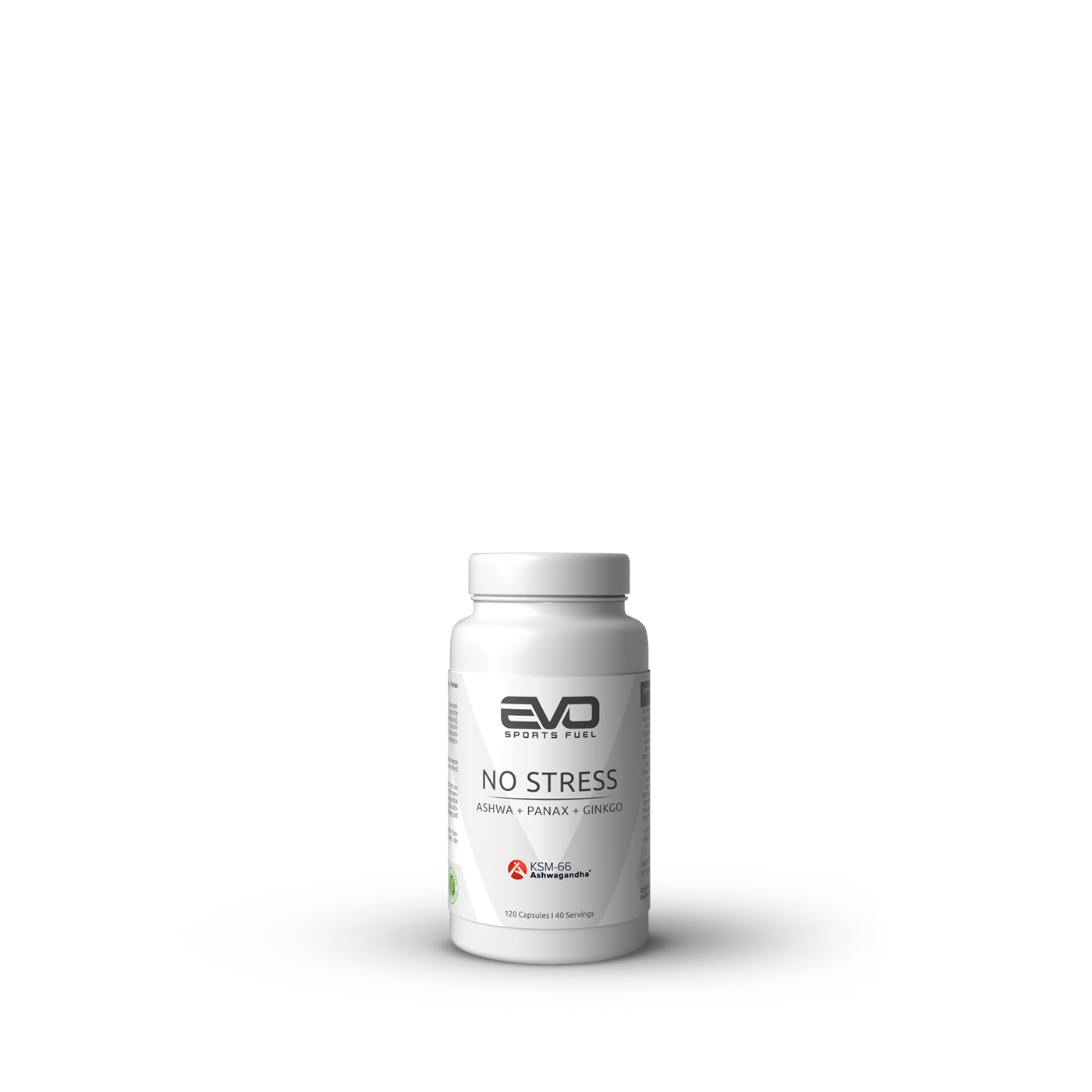 No Stress von EVO SPORTS FUEL: KSM-66 mit Panax, Gingko und Vitamin-B-Komplex